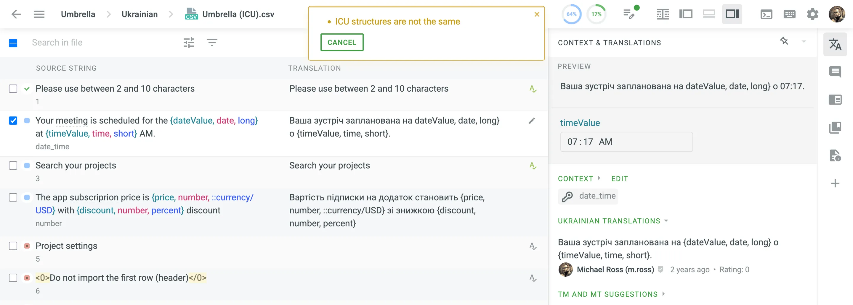 Syntax error detected